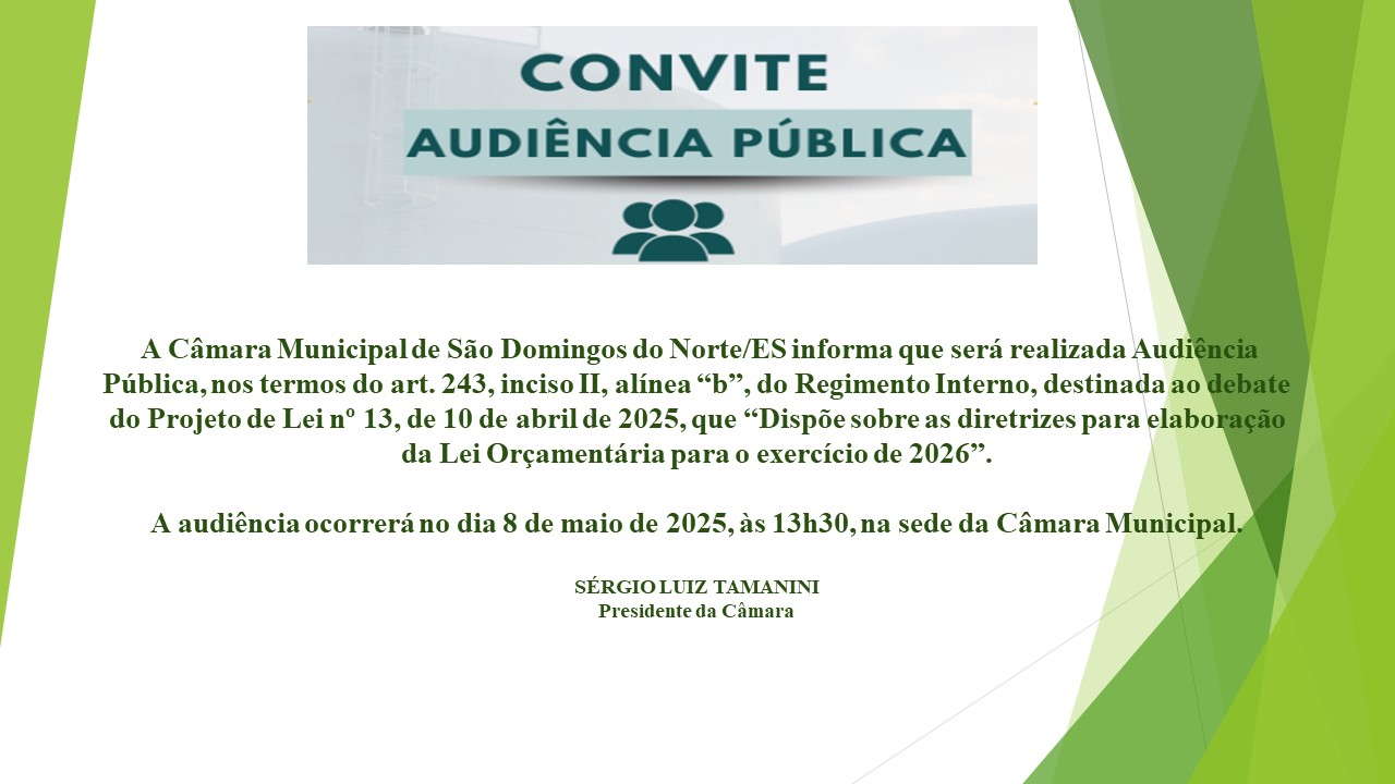 CONVITE AUDIÊNCIA PÚBLICA