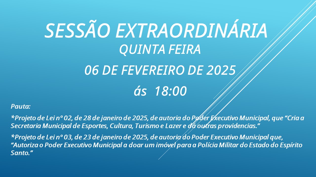 3ª SESSÃO EXTRAORDINÁRIA 